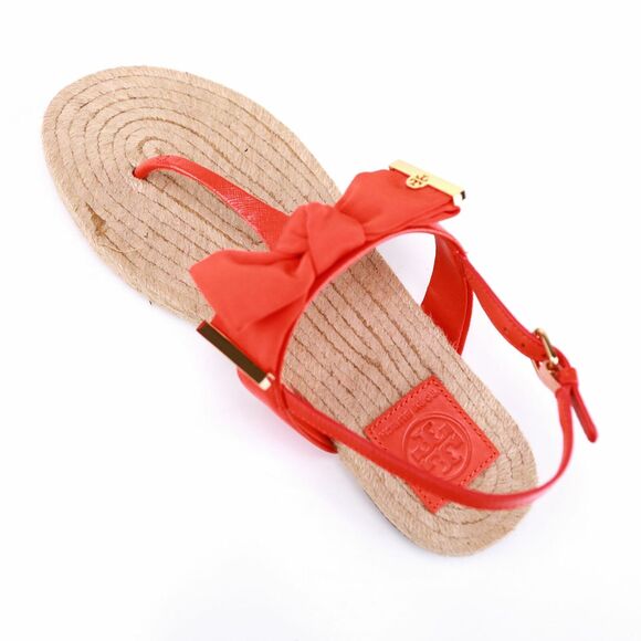 NIB Tory Burch BOWTIE PENNY Sandal in Poppy Red 7.5, 8 - Picture 10 of 11